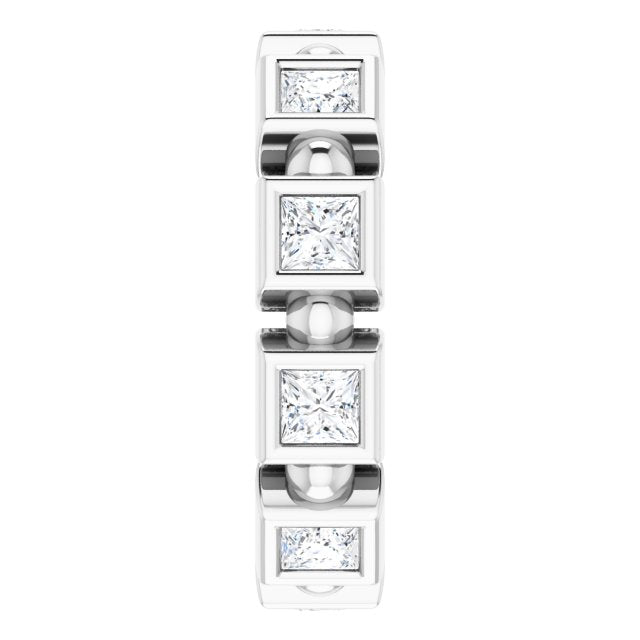 1.80 ct. Princess Diamond Eternity Band Bezel Set Diamond Ring-VIRABYANI